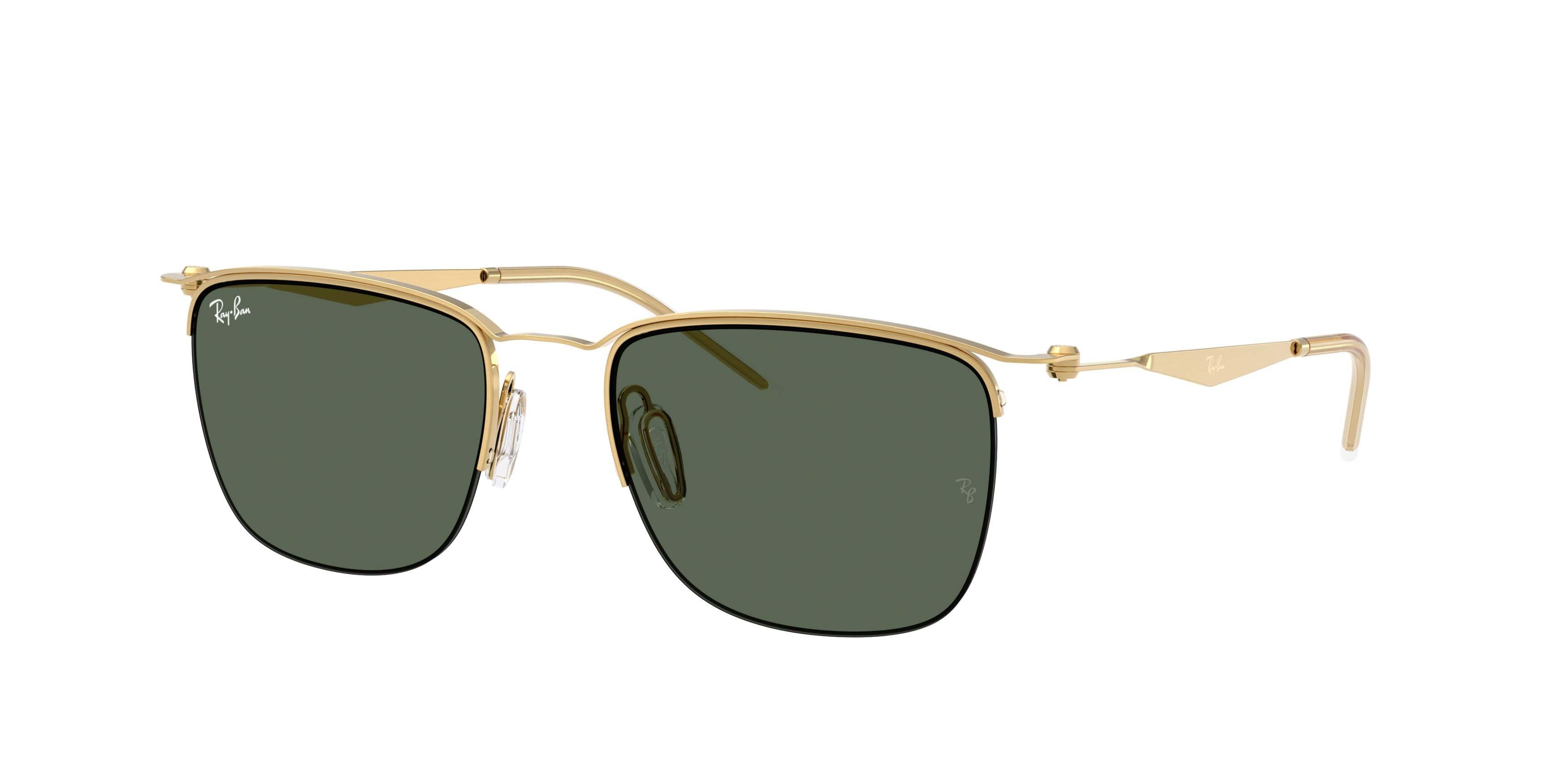 Ray-Ban RB8550 Dark Green Sunglasses - Polished Arista Gold - GOLD/GREEN